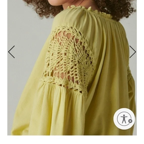 Lucky Brand Crochet Peasant Blouse - Picture 4 of 9